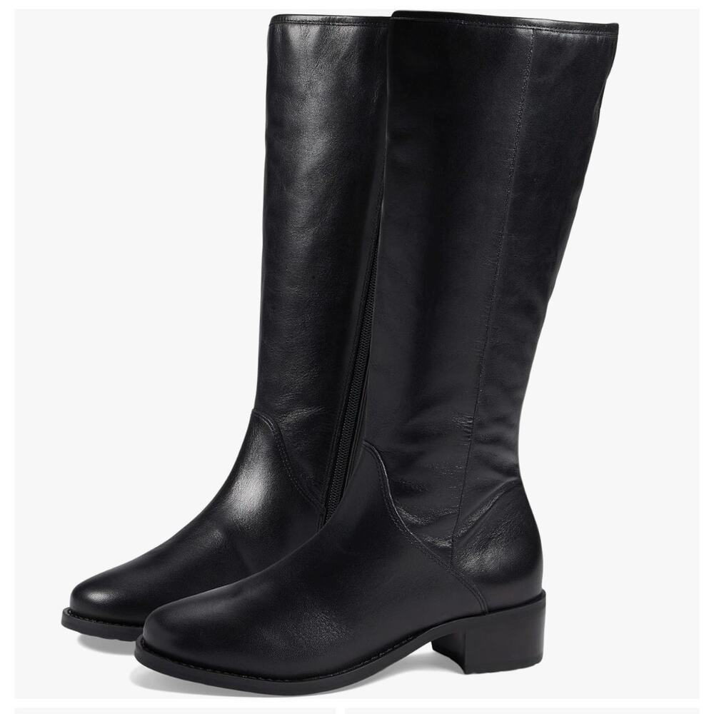 David Tate Superior Black Boots Leather Sz 10.5 WW NWOB Formal Casual Waterproof